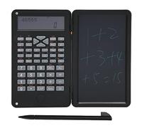 Scientific Calculator with Writing Tablet, 10+2bit Digits Desktop Calculator with 6in Notepad, LCD Display for Student Teacher Office Meetings High School (Black)
