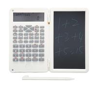 Scientific Calculator with Writing Tablet, 10+2bit Digits Desktop Calculator with 6in Notepad, LCD Display for Student Teacher Office Meetings High School (White)