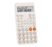 Scientific Calculators Cute Desktop Calculator with 240 Functions 2 Line LCD Screen Ideal for Students School Office Portable to Carry - White