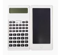 Scientific Calculators with Erasable Writing Tablet 11-Digit Large Display Foldable Small Calculator 15.5×16cm，for Student Home School，Black，White