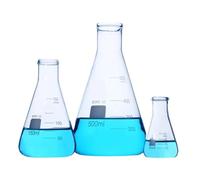 Scientific Conical Glass Flasks, Glass Conical Flask Measuring, 2 pieces/pack Thickened Lab Borosilicate Erlenmeyer Laboratory Equipment(500mL)