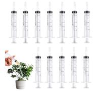 Scientific Dispensing Measuring Syringes - 12Pcs Graduated Plastic Needle Plunger for Lab/ Sterile Liquid Dispensing Syringes with Caps/ Large Colostrum Syringe for Pet Feeding Watering (10ML)