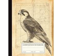 Scientific Falcon Composition Notebook College Ruled | Bird Anatomy Illustration Journal 7.5x9.25 in | 110 Pages | College Ruled Lines | Ornithology Study