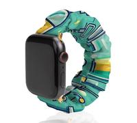 Scientific Instrumen Elastic Scrunchie Watch Bands Bracelet Strap Compatible with IWatch Series 6 5 4 3 2 1 Golden-style 42mm/44mm