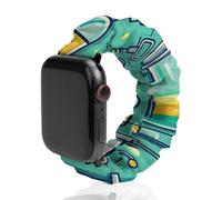 Scientific Instrumen Elastic Scrunchie Watch Bands Bracelet Strap Compatible with IWatch Series 6 5 4 3 2 1 Black-style 38mm/40mm