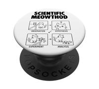 Scientific Meowthod Funny Cat Science Math Pun STEM Cats PopSockets Adhesive PopGrip