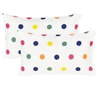 Scientific Sleep Rainbow Dot Colourful 2 Pcs Cartoon Kids Pillowcases 100% Cotton Cozy Standard 20" X 30" Pillowcase (Dots)