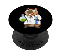 Scientist Capybara Cartoon Funny Water Pig Lab Experiment PopSockets Adhesive PopGrip