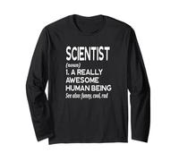 Scientist Definition Funny Chemist Botanist Biologist Life Long Sleeve T-Shirt