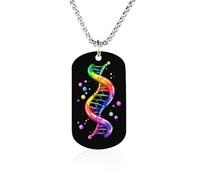 Scientist DNA Double Helix Molecule Memorial Necklace Personalized Jewelry Photo Pendant Necklaces for Men Women