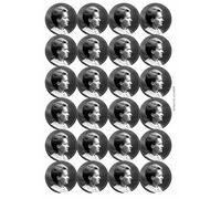 Scientist Marie Curie Circular Matt Paper Stickers A4 Sheet of 24 (Each Sticker is 45mm Diameter)