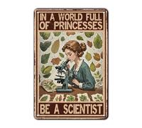 Scientist Metal Tin Sign Be A Home Kitchen Wall Decor Funny Plaque 8"x12"