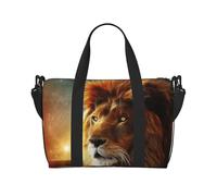 SciFi Lion Printed Travel Duffel Bag for Women Men - Weekend Overnight Bags with Adjustable Shoulder Strap and Handle