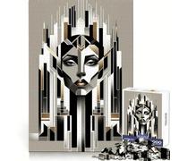 SciFi Portrait Metropolis 1000 Piece Jigsaw Puzzles for Adults Improve Memory Anxiety Relief Sharp Edge Wall Art Decor (38x52cm)