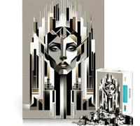 SciFi Portrait Metropolis 1000 Pieces Jigsaw Puzzles for Adults Memory Boost Home Pastime Image Assembly Wall Art Decor (38x26cm)