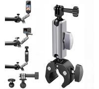 SciFiVisi Go Pro Bicycle Stand Motorcycle Mount Aluminium Action Camera Dual 360° Rotating Ball Head Bicycle Handlebar Holder for Go Pro Insta 360 X3 Go 3 Hero 13 12 11 10