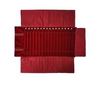 SCIKHEFT Portable Jewelry Roll Untangled Secure Necklace Travel Storage Bag Displays Holder 16 Chain (Burgundy)