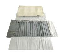 SCIKHEFT Portable Jewelry Roll Untangled Secure Necklace Travel Storage Bag Displays Holder 16 Chain (Gray PU and Gray Velvet)