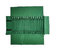 SCIKHEFT Portable Jewelry Roll Untangled Secure Necklace Travel Storage Jewelry Bag Jewelry Organizer Displays Holder 16 Chain (gray PU and green)