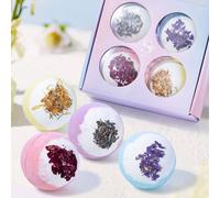 Scilla Rose Aromatherapy Bath Bomb Gift Set - Luxurious 4-Piece Gift Box in Pink | Size: 1kg