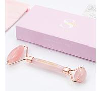Scilla Rose Jade Roller-Rose Quartz Face Roller Gift Set- Superior and Natural Face Massager Eye Roller for Dark Circles and Puffiness- Anti-Ageing Facial Roller Skincare Tools- Pamper Gifts for Women