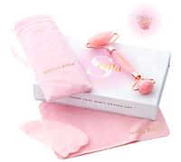 Scilla Rose - Jade Roller - Rose Quartz Roller and Gua Sha Gift Set Box for Her- Pink Jade Roller and Guasha Face Massager- Superior, Anti-Ageing Facial Massage Skincare Tools - Gifts for Women