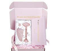 Scilla Rose Rose Quartz Roller and Gua Sha Gift Set- Facial Roller and Guasha Stone, Lymphatic Drainage Massager- Superior and Natural, Facial Massage Skincare Tools- Gift Set with Gift Box for Women