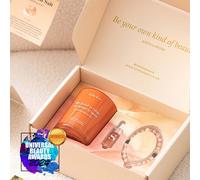 Scilla Rose Women's Harmony & Serenity Crystal Candle & Aromatherapy Bracelet Gift Set in Orange | Size: 1kg Scilla Rose Orange 1kg