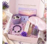 Scilla Rose Women's Relaxation Gift Box for Her | Lavender Candle & Amethyst Set in Purple | Size: 1kg Scilla Rose Purple 1kg