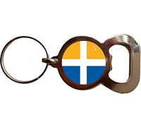Scilly Isles Cross Bottle Opener Metal Keyring and Velvet Gift Bag