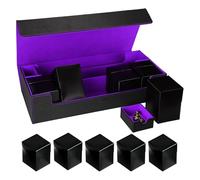 Scimi Large Premium Double Deck Case Box for 1200+ Sleeved Cards Case Large Deck Case with Dice Tray Fits MTG/TCG/CCG (6-in-1 - B/P)