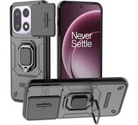 SCIMIN Magnetic Ring Stand Case for OnePlus 15, Dual Layer Protection Finger Loop Holder Case with Camera Cover