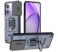 SCIMIN Magnetic Ring Stand Case for Oppo A60 (5G Version), Dual Layer Protection Finger Loop Holder Case with Camera Cover Dark Blue