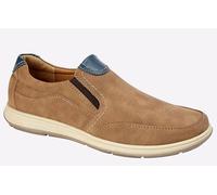 Scimitar Atlanta Twin Gusset Slipon Mens Loafer Flats Casual Trainer Shoes (11 UK, Tan Brown)