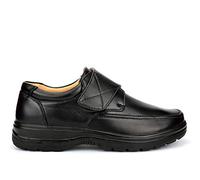 Scimitar David Touch Fastening Wide Fit Light weight Casual Shoes - Black ManMade, Mens UK 8 / EU 42