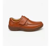 Scimitar KAIL Mens Faux Leather Touch Fasten Bar Loafers Tan - UK 7