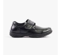 Scimitar KAIL Mens Faux Leather Velcro Bar Loafers Black - UK 7