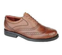 SCIMITAR Mens Gents Leather Wide Fit Brogues Shoes Size 6-14 Brown (6)