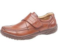 Scimitar © Mens Leather Lined Casual Shoes Touch Fastening Plus Extra Comfort Shock Absorbing Insoles (UK 10, Tan)