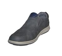 Scimitar Mens Twin Gusset Slip On Casual Shoes with Faux Leather Patch Detail Grey 9 UK