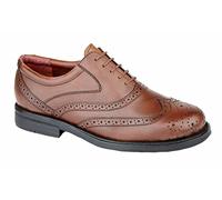 Scimitar Mens Wide Fit Formal Lace Up Brogues Shoes (10, Brown)