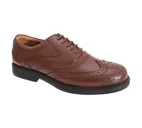 Scimitar Mens Wide Fit Formal Lace Up Brogues Shoes (13, brown)
