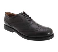 Scimitar Wing Cap Brogue Oxford Shoes with Foam Vamp, Cushion Insole - Black, 6 UK
