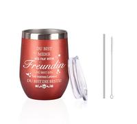 Scinzene Best Friend Gifts, Friendship, Bff Gifts, Egg Cup Set in Rose Gold with Lid and Straw, 12 oz Capacity