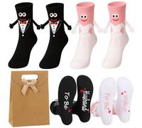Scinzene Wedding Gifts for Bride and Groom, 2 Pairs of Socks with Magnetic Hands, Wedding Funny Socks, for Gift Wedding, Wedding Gifts, Wedding Gift