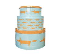 Scion by Dexam Mr Fox Set of 3 Round Cake Tins - Blue