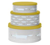 Scion by Dexam Mr Fox Set of 3 Round Cake Tins - Grey