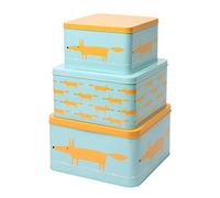 Scion by Dexam Mr Fox Set of 3 Square Cake Tins - Blue