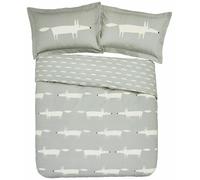 Scion Cotton Mr Fox Patterned Pillowcase - Silver