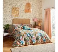 Scion Kukkia Multi Floral Bedding Duvet Cover Set (Double Duvet Cover Set: 200cm x 200cm)